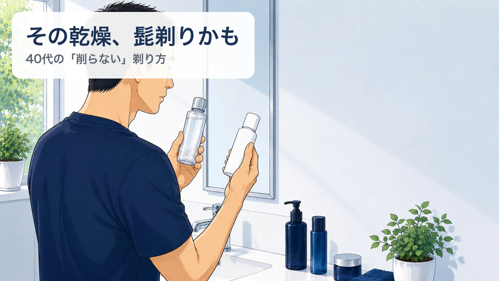 肌の乾燥・つっぱりの原因は毎朝の髭剃りかも｜40代男性の対策